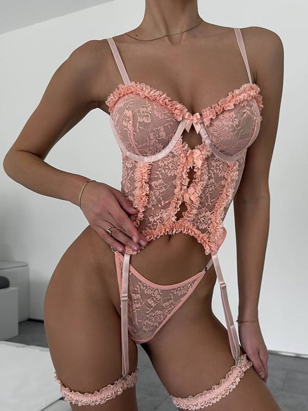 Ana -  Lencería Rojo con Encaje